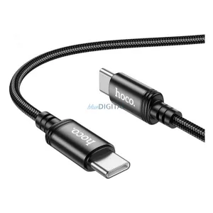 HOCO X89 adatkábel (Type-C - Type-C, 60W, gyorstöltő, 100cm, cipőfűző) FEKETE