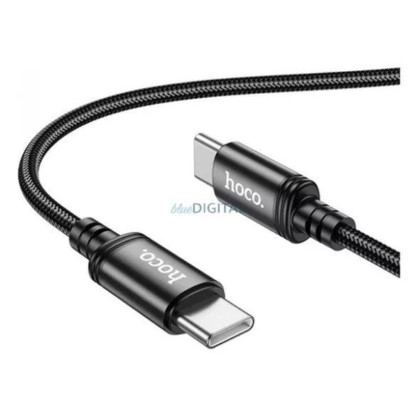 HOCO X89 adatkábel (Type-C - Type-C, 60W, gyorstöltő, 100cm, cipőfűző) FEKETE