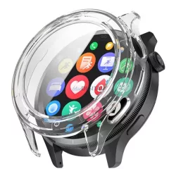   Műanyag keret (BUMPER, ütésállóság + kijelzővédő üveg) ÁTLÁTSZÓ Xiaomi Watch S4