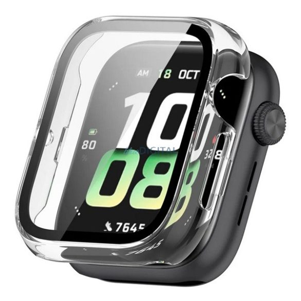 Műanyag keret (BUMPER, ütésállóság + kijelzővédő üveg) ÁTLÁTSZÓ Honor Watch 5
