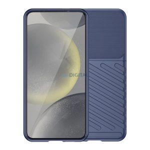 Szilikon telefonvédő (ütésállóság, csíkos, dombor minta) SÖTÉTKÉK Samsung Galaxy A56 5G (SM-A566)