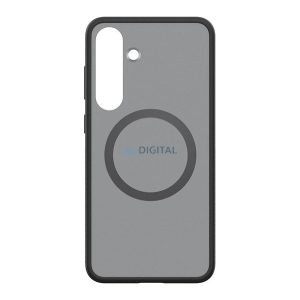SPIGEN CAPELLA szilikon telefonvédő (ütésállóság, légpárnás keret, matt, MagSafe) FEKETE/EZÜST Samsung Galaxy S25 (SM-S931)