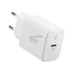   SPIGEN ESSENTIAL hálózati töltő Type-C aljzat (20W, GaN, PD gyorstöltő 3.0) FEHÉR