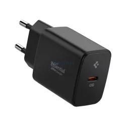   SPIGEN ESSENTIAL hálózati töltő Type-C aljzat (20W, GaN, PD gyorstöltő 3.0) FEKETE