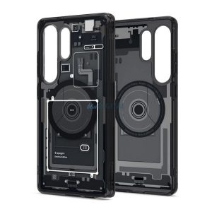 SPIGEN ULTRA HYBRID ZERO ONE műanyag telefonvédő (ütésállóság, légpárnás keret, MagSafe) FEKETE Samsung Galaxy S25 Ultra (SM-S938)