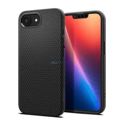   SPIGEN LIQUID AIR szilikon telefonvédő (ütésállóság, légpárnás sarok, rombusz) FEKETE Apple iPhone 16e
