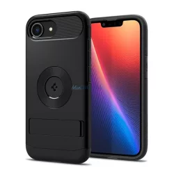   SPIGEN SLIM ARMOR MAG szilikon telefonvédő (műanyag hátlap, ütésállóság, légpárnás sarok, MagSafe) FEKETE Apple iPhone 16e