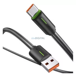   USAMS YU adatkábel (USB - Type-C, 18W, gyorstöltő, 100cm, cipőfűző) FEKETE
