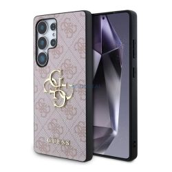   GUESS 4G BIG LOGO szilikon telefonvédő (ütésállóság, bőr hatású hátlap) RÓZSASZÍN Samsung Galaxy S25 Ultra (SM-S938)