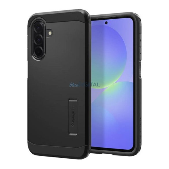 SPIGEN TOUGH ARMOR szilikon telefonvédő (ütésállóság, kitámasztó) FEKETE Samsung Galaxy A36 5G (SM-A366)