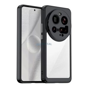 Szilikon telefonvédő (ütésállóság, átlátszó hátlap) FEKETE Xiaomi 15 Ultra