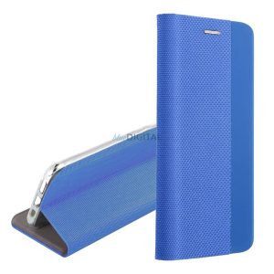 Tok álló, bőr hatású (FLIP, oldalra nyíló, asztali tartó, textil minta) VILÁGOSKÉK Xiaomi Redmi Note 14 Pro 4G
