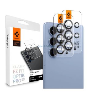 SPIGEN OPTIK PRO HD kameravédő üveg 2db (9H, csak lencse) FEKETE Samsung Galaxy S25 Ultra (SM-S938)