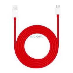   ONEPLUS SUPERVOOC adatkábel (USB - Type-C, 10A, gyorstöltő, 150cm, törésgátló) PIROS