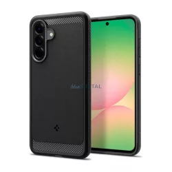   SPIGEN RUGGED ARMOR szilikon telefonvédő (ütésállóság, légpárnás sarok, karbon minta) FEKETE Samsung Galaxy A56 5G (SM-A566)