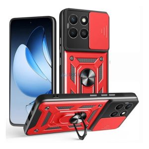 Defender szilikon telefonvédő (ütésállóság, tartógyűrű, kameravédő) PIROS Honor X8c