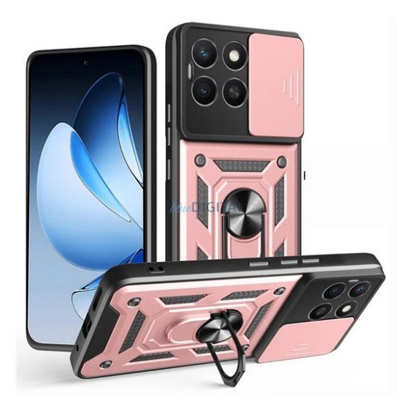 Defender szilikon telefonvédő (ütésállóság, tartógyűrű, kameravédő) ROZÉARANY Honor X8c