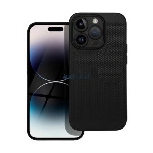 Műanyag telefonvédő (légáteresztő, lyukacsos, kameravédő) FEKETE Xiaomi Redmi Note 14 4G