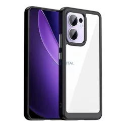   Szilikon telefonvédő (ütésállóság, átlátszó hátlap) FEKETE Oppo Reno 13 F 5G