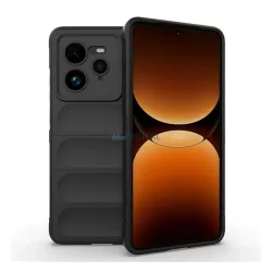   Szilikon telefonvédő (ütésállóság, kameravédő, 3D) FEKETE Realme GT 7 Pro 5G