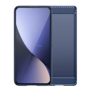 Szilikon telefonvédő (ütésállóság, légpárnás sarok, szálcsiszolt, karbon minta) SÖTÉTKÉK Motorola Moto G05 (XT2523)