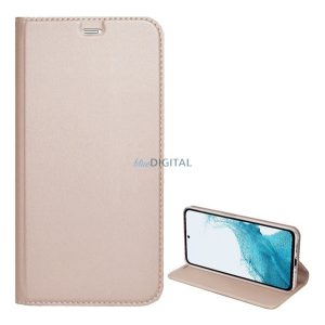 Tok álló, bőr hatású (FLIP, oldalra nyíló, asztali tartó) ROZÉARANY 2 Samsung Galaxy A26 5G (SM-A266)