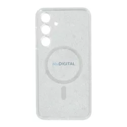   Szilikon telefonvédő (ütésállóság, légpárnás sarok, MagSafe, csillámporos) ÁTLÁTSZÓ Samsung Galaxy S25 Plus (SM-S936)