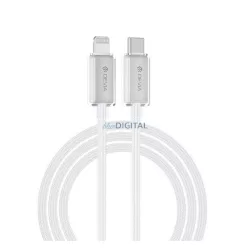   DEVIA adatkábel (Type-C - lightning, 27W, 3A, 150cm, cipőfűző) FEHÉR