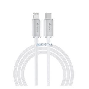 DEVIA adatkábel (Type-C - lightning, 27W, 3A, 150cm, cipőfűző) FEHÉR