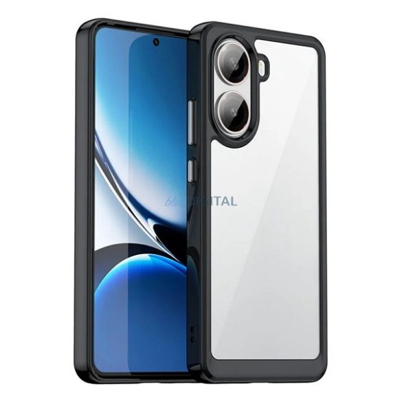 Szilikon telefonvédő (ütésállóság, átlátszó hátlap) FEKETE Xiaomi Poco X7 Pro