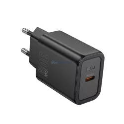   HOCO N62 hálózati töltő Type-C aljzat (30W, PD gyorstöltő 3.0) FEKETE