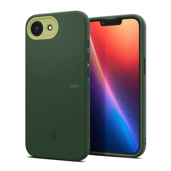 SPIGEN NANO POP szilikon telefonvédő (kameravédő, MagSafe) SÖTÉTZÖLD Apple iPhone 16e