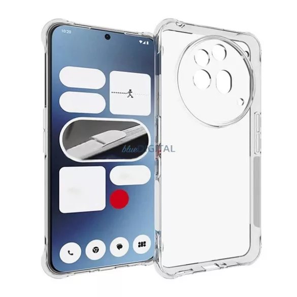 Szilikon telefonvédő (ütésállóság, légpárnás sarok) ÁTLÁTSZÓ Nothing Phone (3a) Pro