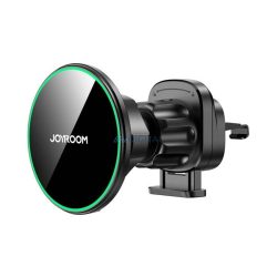   JOYROOM autós tartó (szellőzőre, mágneses, 360°, gyorstöltő, 15W, wireless) FEKETE
