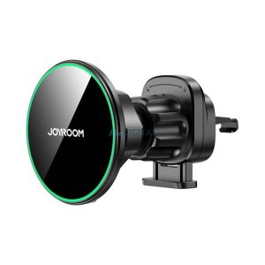 JOYROOM autós tartó (szellőzőre, mágneses, 360°, gyorstöltő, 15W, wireless) FEKETE