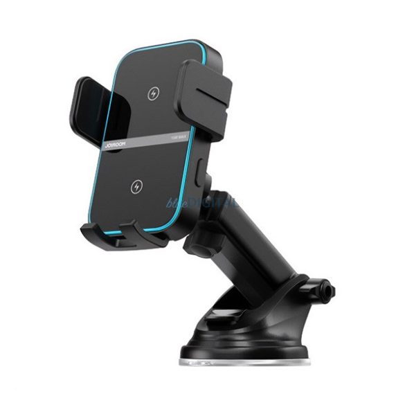 JOYROOM autós tartó (15W, tapadókorongos, műszerfalra, automata, wireless, 4.7-6.8" méret) FEKETE