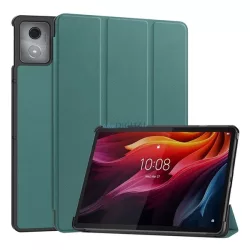   Tok álló, bőr hatású (aktív FLIP, oldalra nyíló, TRIFOLD, asztali tartó) SÖTÉTZÖLD Lenovo Tab K11 Plus (TB352)