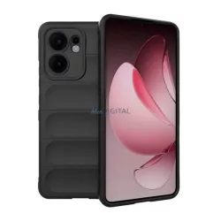   Szilikon telefonvédő (ütésállóság, kameravédő, 3D) FEKETE Oppo Reno 13 F 5G 