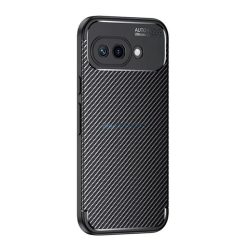   Szilikon telefonvédő (ütésállóság, légpárnás sarok, karbon minta) FEKETE Google Pixel 9a