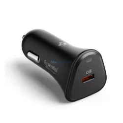   SPIGEN ESSENTIAL autós töltő Type-C aljzat (30W, PD gyorstöltő 3.0) FEKETE