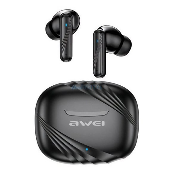 AWEI TA6 bluetooth fülhallgató SZTEREO (v5.4, TWS, aktív zajszűrő, mikrofon + töltőtok) FEKETE