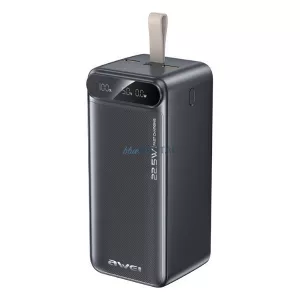 AWEI PA-13 vésztöltő 2 USB+Type-C aljzat (50000mAh, 22.5W, PD gyorstöltő, LED kijelző) FEKETE