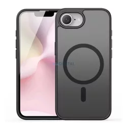   DUX DUCIS YIND szilikon telefonvédő (ütésállóság, kameravédő, matt, MagSafe) FEKETE Apple iPhone 16e