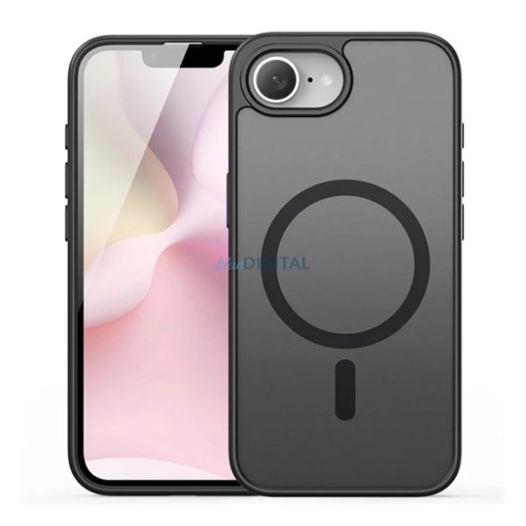 DUX DUCIS YIND szilikon telefonvédő (ütésállóság, kameravédő, matt, MagSafe) FEKETE Apple iPhone 16e