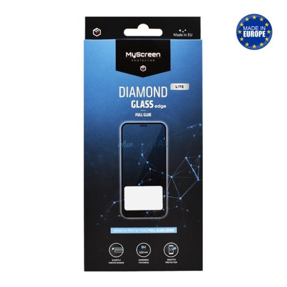 MYSCREEN DIAMOND GLASS LITE EDGE képernyővédő üveg (2.5D, full glue, 0.33mm, 9H) FEKETE Google Pixel 9a