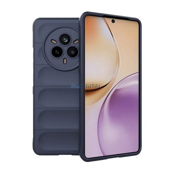 Szilikon telefonvédő (ütésállóság, kameravédő, 3D) SÖTÉTKÉK Realme 14 Pro