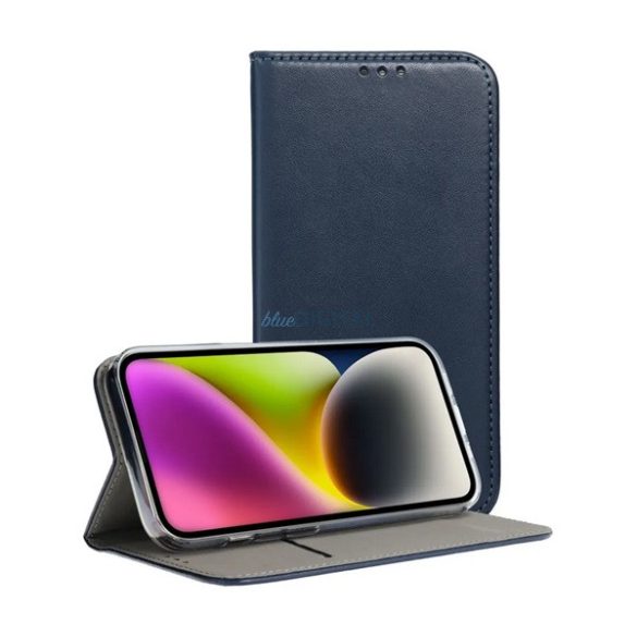 Tok álló, bőr hatású (FLIP, oldalra nyíló, asztali tartó) SÖTÉTKÉK Motorola Edge 60 Fusion 5G (XT2503-4)