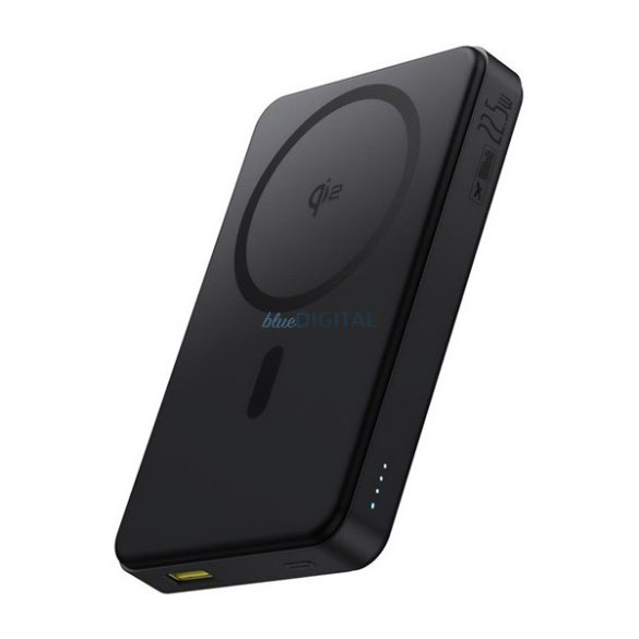BASEUS Airpow2 Qi2 vésztöltő USB+Type-C aljzat (10000mAh, 22.5W, PD gyorstöltő 3.0, Magsafe, LED jelzés) FEKETE