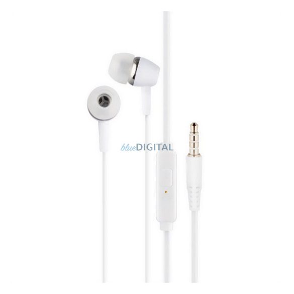 Designed for SAMSUNG fülhallgató SZTEREO (3.5mm jack, mikrofon, felvevő gomb) FEHÉR