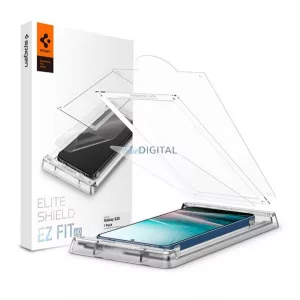 SPIGEN ELITESHIELD EZ FIT HD képernyővédő üveg (flexibilis, ultravékony + segédkeret) ÁTLÁTSZÓ Samsung Galaxy S25 (SM-S931)